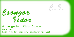 csongor vidor business card